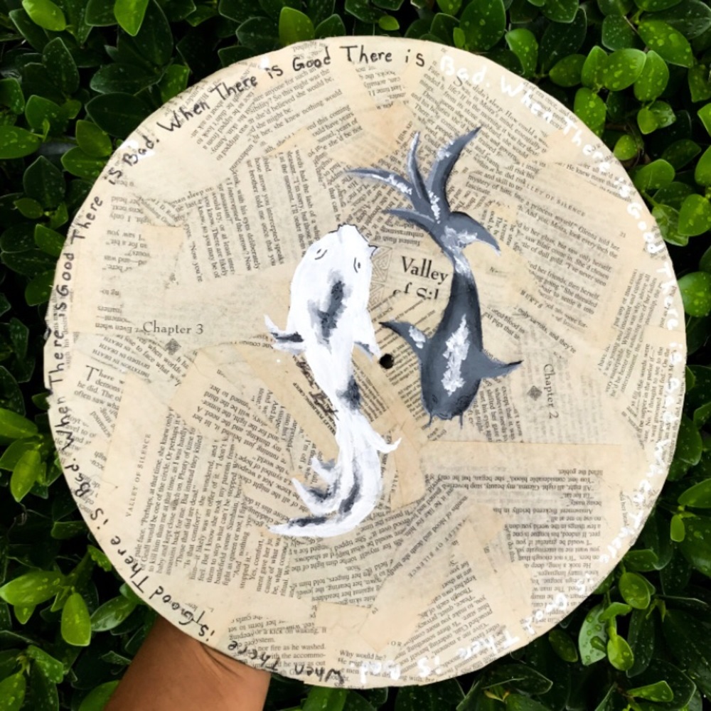 Yin and yang painted vinyl